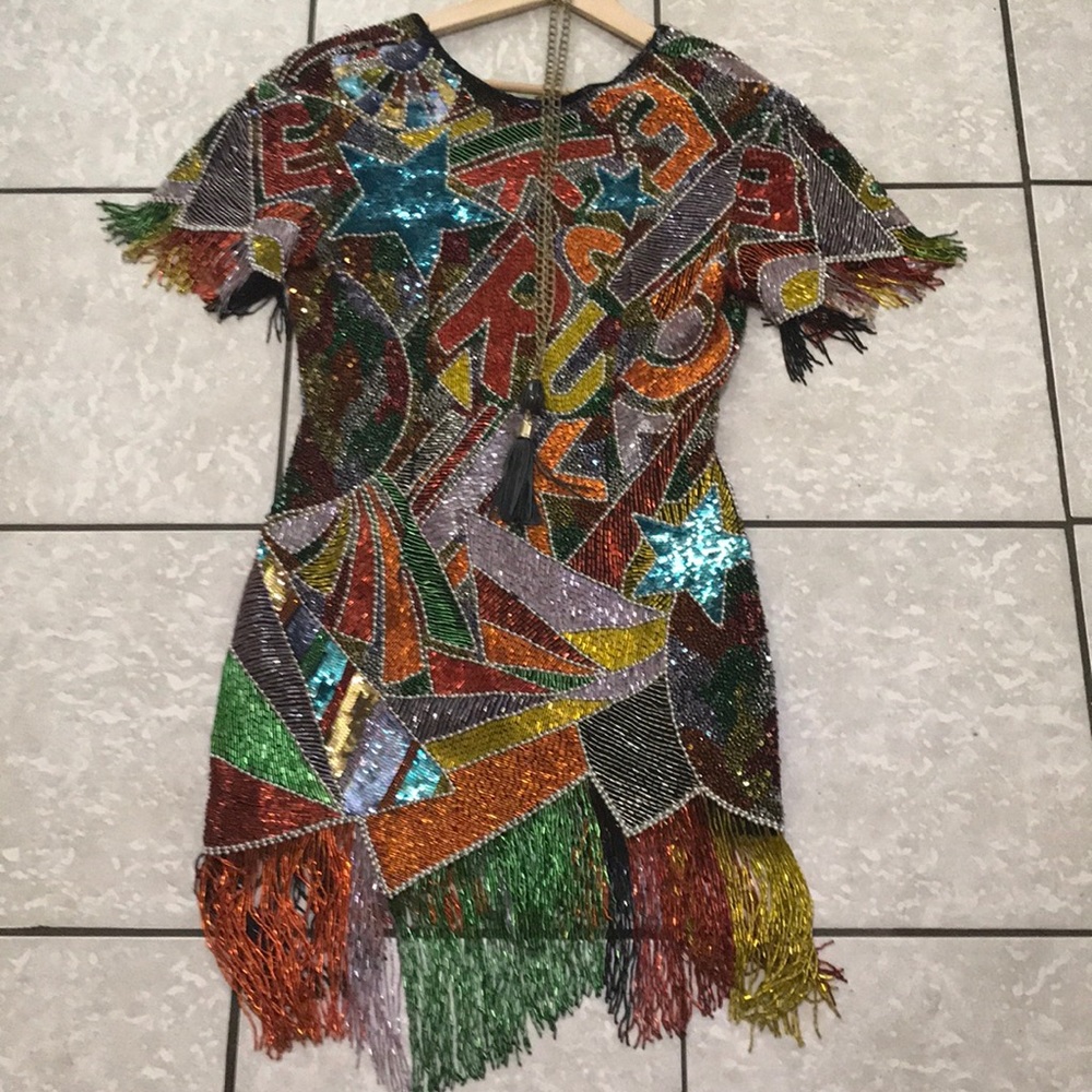 Silk hand beaded dress by Naeem Khan